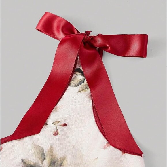 Women's Floral Maxi Dress Sleeveless Bowknot Bodycon Summer Dress Large - Picture 3 of 4